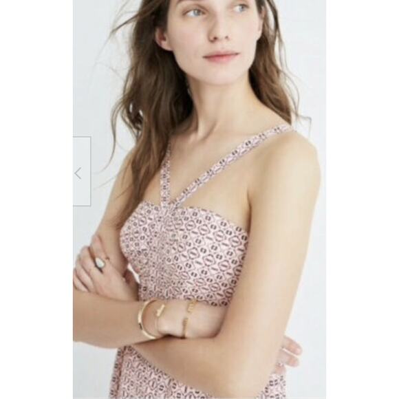 Madewell Pure Silk Geometric Print Halter Dress - Picture 5 of 12